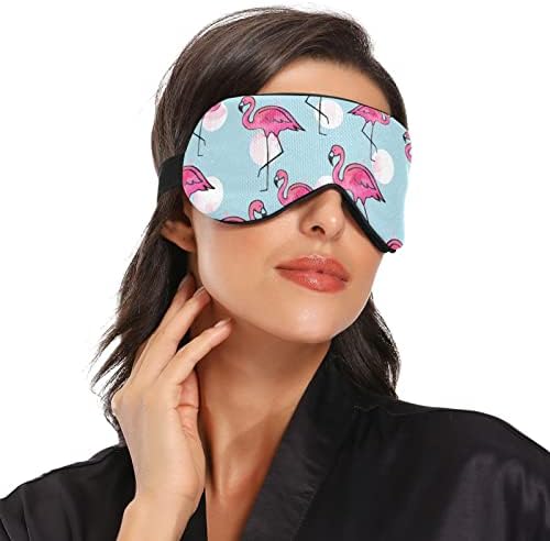 Unisex Sleep Mask Eye Eye Pink-Flamingo-WaterColor-Pattern Night Sleeper Mask Удобно око за очи за спиење