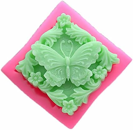 Гуратапа пеперутка во цвеќиња со сапун во сапун правоаголник Домашен сапун правејќи мувла за материјали десерти за бања бомба гранка глина бисквит