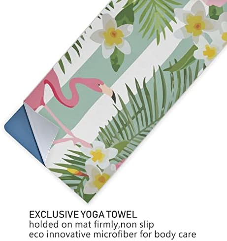 Augensether јога ќебе тропско-фламинго-флорална јога крпа за јога мат пешкир