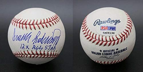 Френк Робинсон го потпиша Ромб Бејзбол 12 X All Star Orioles PSA/DNA автограмирани - автограмирани бејзбол