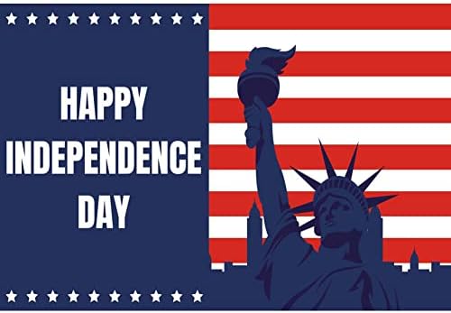 Dorcev 20x10ft Патриотска позадина 4 -ти јули Среќен ден на независноста САД, американско знаме статуа на слобода во позадина, ветерани