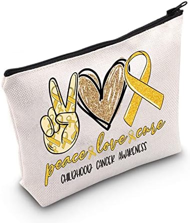 LEVLO Childhood Cancer Awareness Cosmeic Make Up Bag Cancer Support Подарок Детство Рак Свест  Лента Патент Торбичка Торба