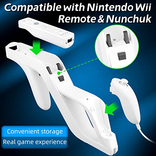 Остана лесен пиштол за прицврстување на Nintendo Wii Remote Nunchuck Shoot Sport Games