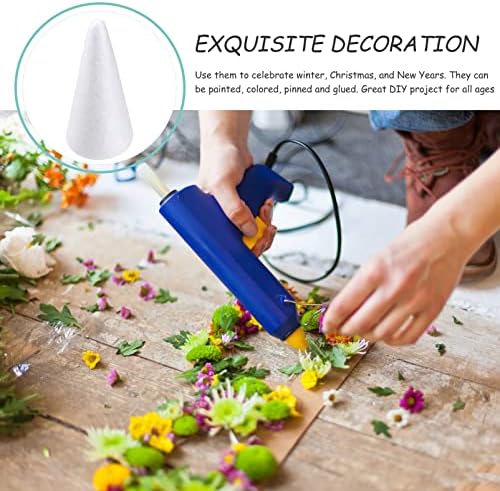 6pcs DIY пена конус занаетчиски рачно изработено бело конус деца домашно дрво цветни конуси за пена за занаетчиски додатоци за аранжман