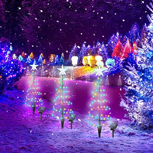 Декорација на новогодишни елки за соларни метални е новогодишно е новогодишно елка предводена светлина водоотпорна соларна соларна