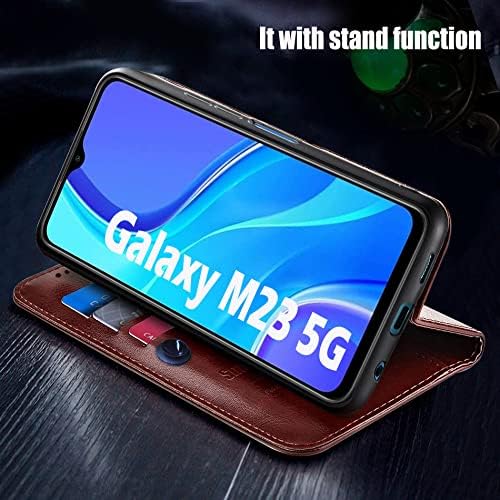 За Samsung Galaxy M23 5G Случај флип Кожа Телефон покритие случај За Samsung M23 5G Случај Стојат Со Држач За Картичка, црвено,