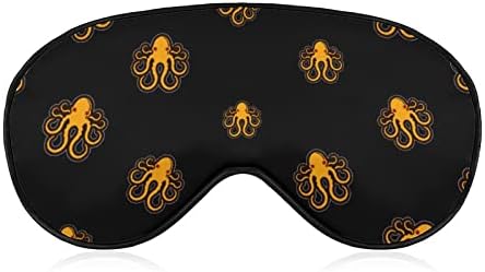 Жолт октопод печатена маска за очи за очи меко слепило капаче за очи со прилагодлива лента за ноќни очила за очила за мажи за мажи жени