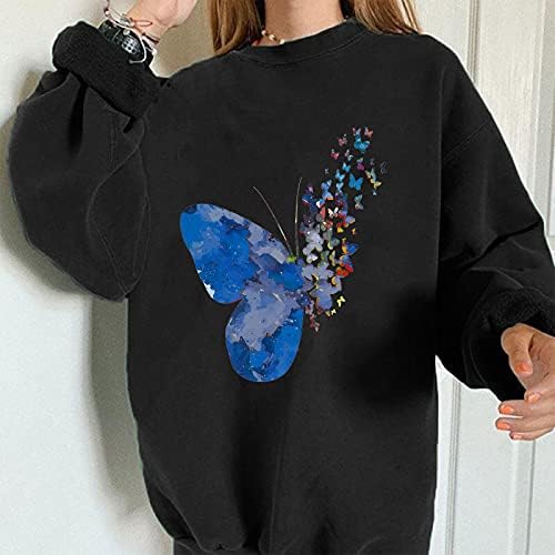 Инспиративен џемпер на Bingyelh за жени лабава смешна буква за печатење на блузи, кошули со долги ракави благословени врвови на пулвер