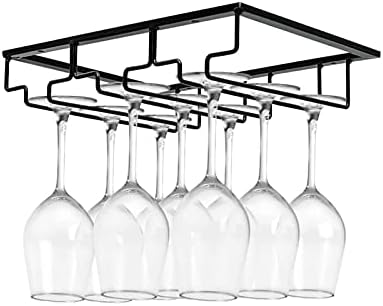 DVTEL вина стаклена полица, наопаку домашна железничка уметничка полица, чаша за вино што виси решетки за складирање