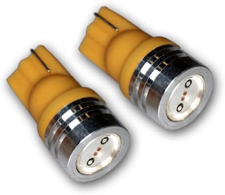 TuningPros LEDTL-T10-YHP1 LED сијалички LED сијалички T10, клин со висока моќност LED жолт 2-PC сет