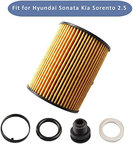 AQXMIOE Заменете го филтерот за моторно масло со 26350-2S000 со заптивки што се вклопуваат за Hyundai Santa Cruz Tucson Santa