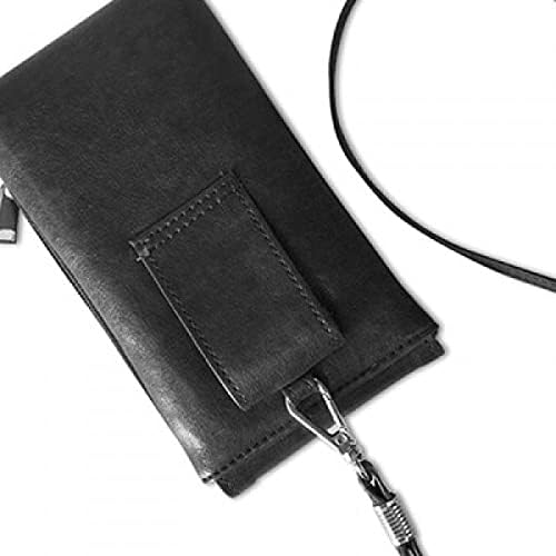 Текст на текст од кокосово дрво Текст Телефонска чанта чанта што виси мобилна торбичка црн џеб