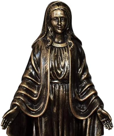 Наша дама на благодат Блажена Дева Мајка Марија Католички религиозни подароци Бронзен стил Декорација од 10 инчи смола фигура