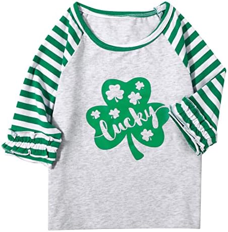 Бебе Свети Патрикс, кошула среќна детелина 3/4 Раглан ракав маица дете дете бејзбол памук памук, врвови