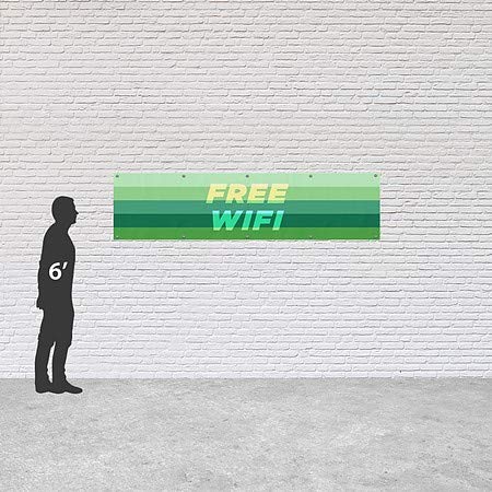 CGSignLab | Бесплатно WiFi -модерна градиент тешки винил банер на отворено | 8'x2 '