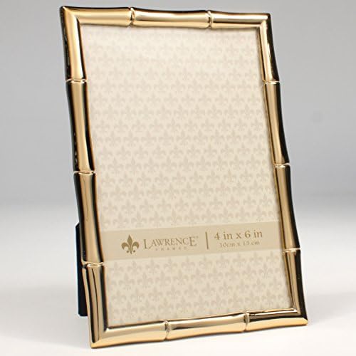 Лоренс рамки бамбус дизајн метална рамка, 4x6, метална рамка за злато и јаже, 4 x 6, злато