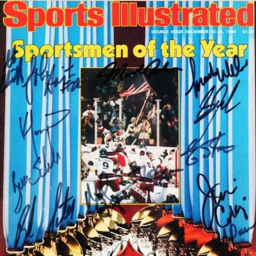 1980 Олимписки Хокеј Тим-Потпишан СИ Списание-Коа-Автограм Нхл Списанија
