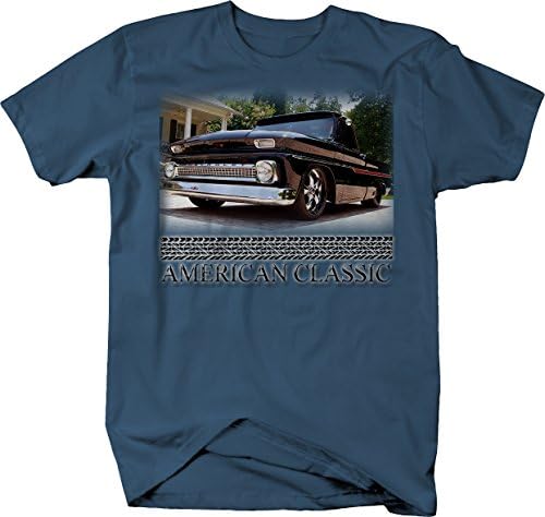 Американски класичен мускулен автомобил C10 Black & Chrome Truck 1960-66 маица за мажи