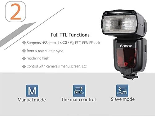 GODOX Thinklite TT685C Ttl Камера Flash Speedlight 2.4 GHz Голема Брзина 1 / 8000s GN60 Компатибилен За Canon EOS DSLR 5D 6D 7D E-TTL II Autoflash