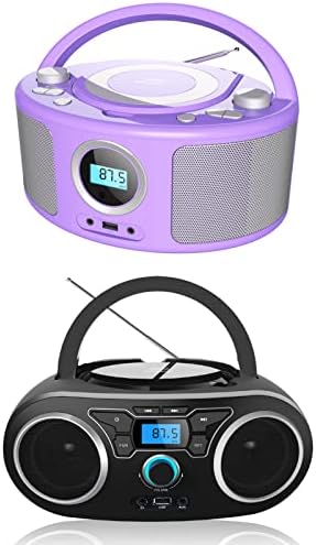 Преносен радио ЦД плеер стерео деца ЦД плеер Boombox со Bluetooth/FM радио/MP3/CD-R/CD-RW репродукција/USB порта/AUX влез/излез на приклучокот