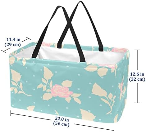 Jdez Кошница за шопинг розова цветна торба за перална за намирници, преносен пикник за купување торбички торбички торбички