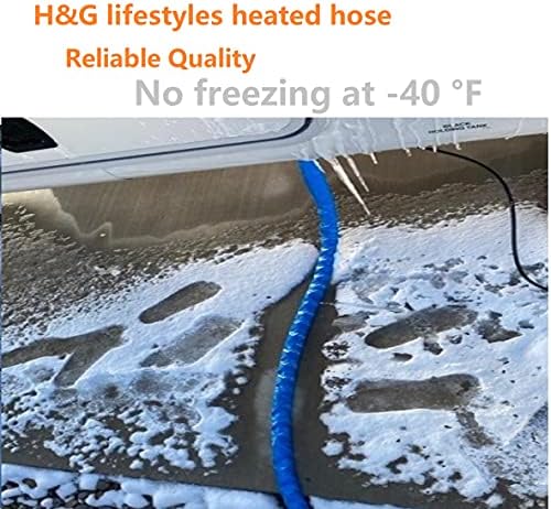 H&G LifeStiles 25ft загреано црево за вода за RV 1/2 Внатрешен дијаметар Издржан до -40 ° F Blue