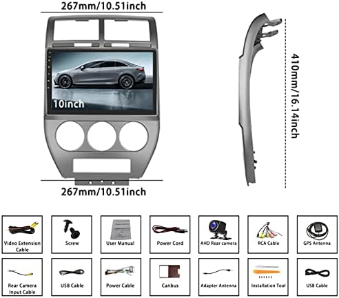 Андроид 11 Автомобил Стерео За Џип Компас Патриот 2007-2010 Со Безжичен Apple Carplay&засилувач;Андроид Авто, 10.1 Инчен Екран На