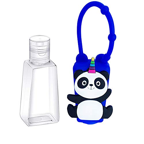 Vhopmore 6pcs деца преносни празни шишиња за патувања рачни држачи за санитација на раката симпатична панда 1 мл доказ за полнење пластични