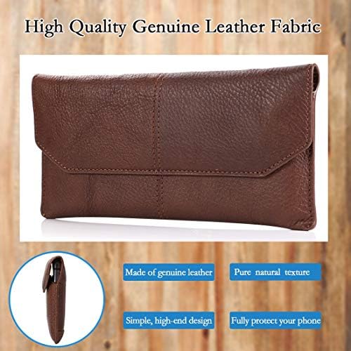 Szcinsen Fit for iPhone 11 Pro Max/XS Max Holder Belt Pouch Premium Guinine Fore Leather Holder, со заштитен покритие за кожени кожни