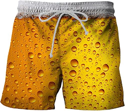 Синзелимин модни шорцеви за машки панталони за сурфање хавајски пиво печатени плажа кратки панталони, случајни панталони