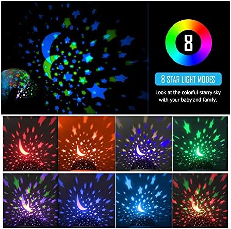 Lovedfgh Star Projector Night Light For Kids Star Projector Baby Night Light 360 степени ротирачки најдобри подароци за 3-12 годишни