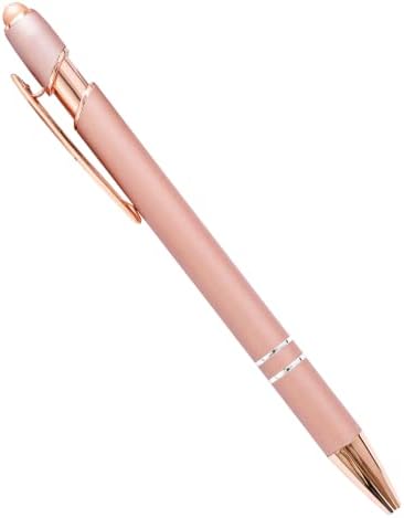 Пенки од розово злато со розово злато со врв на стилот, 2 во 1 розово злато пенкало Стилско пенкало, метално пенкало за екрани