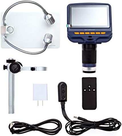 Opti-Tekscope OT-FHD USB микроскоп макро-камера-дигитален USB W/ 4.3 LCD екран, 10-220x зголемување плус дигитален зум, до 4032