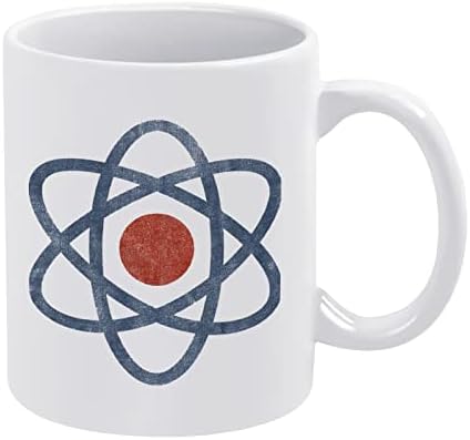 Атом Наука За печатење Шолја За Кафе Керамичка Чаша За Чај Смешен Подарок Со Дизајн На Лого За Канцелариски Дом Жени Мажи - 11 Мл Бело