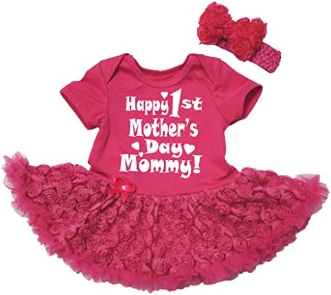 Petitebella Среќен 1-ви ден на мајката мама бебе фустан NB-18M