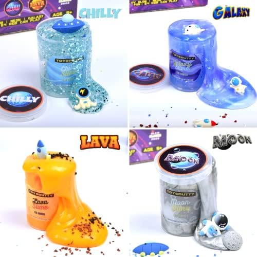 ToysButty Slime комплет за девојчиња Момци, 6 галаксии, ниту еден леплив лигите едукативни играчки со вселенски лигите и галактички