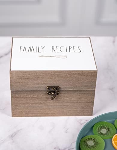 Дрвена кутија - кутија за складирање на дрво - кутија за рецепти од дрво со капаче и метал - затворач - рустикална гроздобер кутија за рецепти