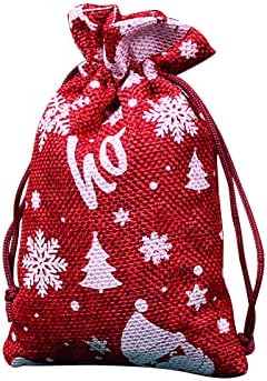 DBYLXMN Складирање памучна торба Подарок за подароци за џеб божиќни постелнини Снегулка бонбони ленени торби за складирање торби