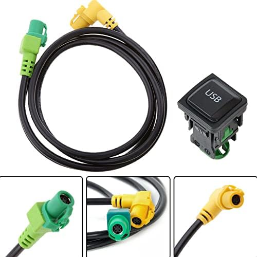 Приклучок за прекинувач со црни USB автомобили со додаток за кабел за RCD510 RCD310 за VW за голф/за GTI/R Mk5 Mk6 за Jetta