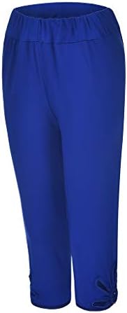 Панталони за фустан од јога Yalfjv со џебови за жени жени Велигденски печатени панталони за панталони хеланки права нога јога