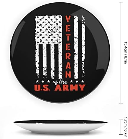 Ветеран на американската армија Смешна коска Кина Декоративна чинија со кружни керамички плочи занает со приказ за домашна канцеларија
