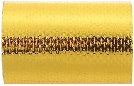 ZJFF Висока температурна топлина рефлектирана леплива лента за лепило, 1Roll 50mm x 8m златен фиберглас лепило поткрепено топлинска лента за топлинска