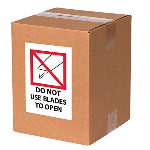 „Не користете лопати за отворање“ етикети/налепници, 4 x 6 “, црвено/бело/црно, 500 етикети по ролна