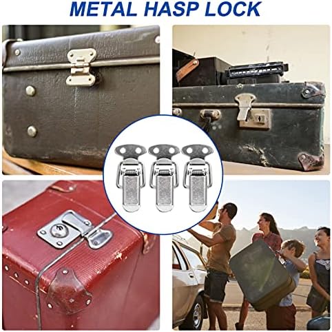 10 парчиња метал практичен улов HASP Трајни не'рѓосувачки додатоци Дрвени тешки должни мебел натоварен мебел челик багаж токи торби