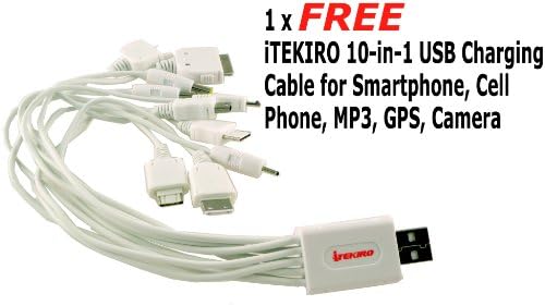Itekiro AC Wall DC Car Battery Chit Chat For Panasonic NV-GS55K + Itekiro 10-во-1 USB кабел за полнење