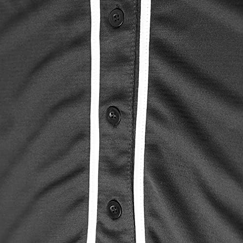 Мезосперо Менс празно обичен бејзбол дрес копче надолу со кошули Спорт хип хоп хипстер Jerseyерси S-3xl црно бело сиво црвено сино