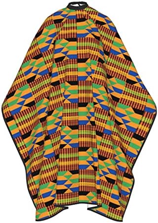 Африкански Кенте Фризура Престилка Салон За Сечење Коса Кејп 55 х 66 Инчи, Водоотпорен Прилагодлив Предвремени Коса Облекување Наметка Наметка,