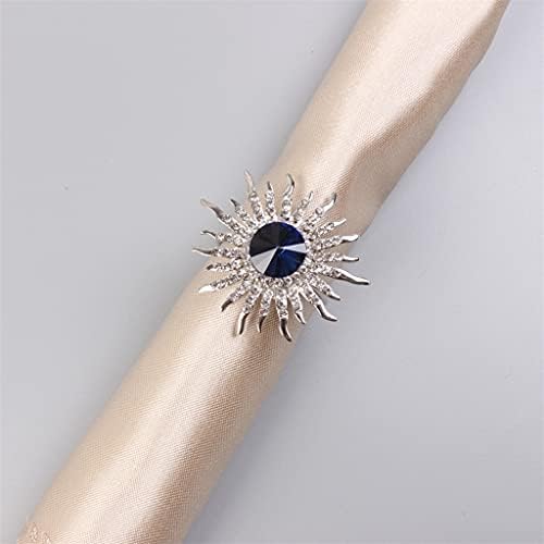Lyе прстен од салфетка 12 парчиња прстени за салфетки, пенливи вештачки дијамантски трпезариски поставки за салфетки за салфетки за салфетки за