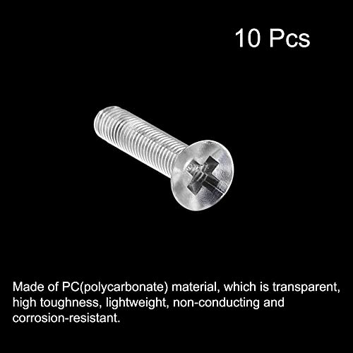 uxcell m3 x 16mm Пластични Филипс Машина Завртки, КОМПЈУТЕР Рамен Главата Машина Завртки Транспарентен 10 парчиња