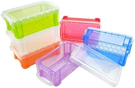 6 пакувања пластични кутии за складирање на креда организатор шарени контејнери за складирање кутија риболов алатка за шиење пенкало молив